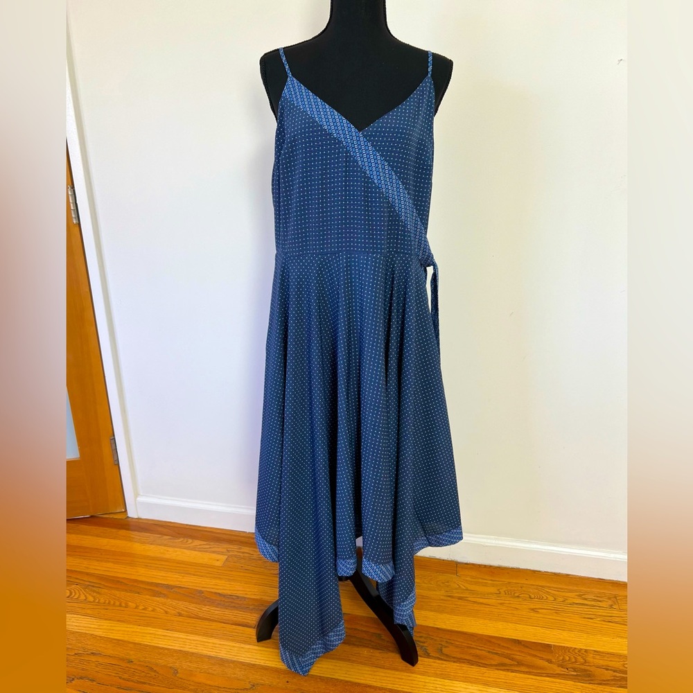 Vintage Banana Republic Blue Handkerchief Hem Summer Dress Sz14